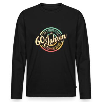 60e anniversaire 1960 60 ans cadeau idée cadeau - T-shirt manches longues Premium bio Homme - noir - Devant - Nico (187cm)