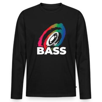 Musique Bass Dubstep Musique Musicstar bassiste DJ - T-shirt manches longues Premium bio Homme - noir - Devant - Nico (187cm)