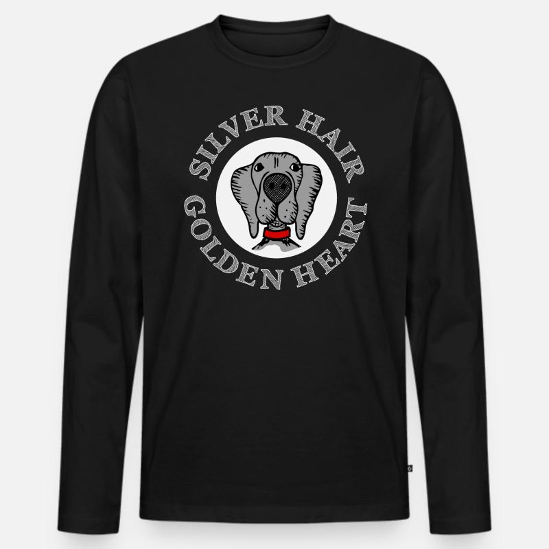Weimaraner - Männer Premium Bio Langarmshirt - Schwarz