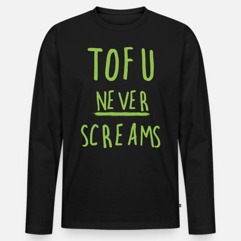 tofu - Männer Premium Bio Langarmshirt - Schwarz