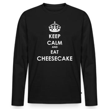 Cheesecake - Men's Premium Organic Long Sleeve Shirt - black - Front - Nico (187cm)