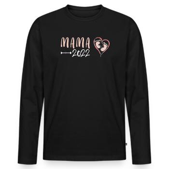 Maman 2022 Femme enceinte 2022 Enceinte - T-shirt manches longues Premium bio Homme - noir - Devant - Nico (187cm)