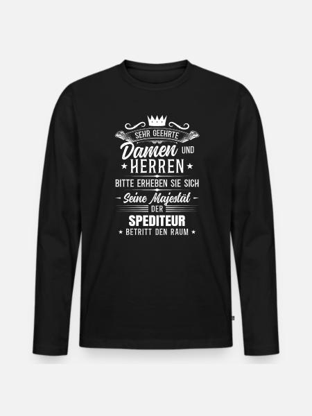 Seine Majestät der Spediteur - Männer Premium Bio Langarmshirt - Schwarz