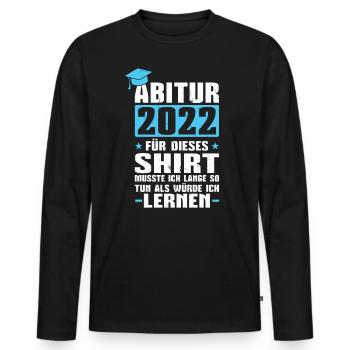 Matura Abi Abitur 2022 - Männer Premium Bio Langarmshirt - Schwarz - Vorne - Nico (187cm)