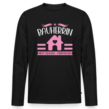 Bauherrin 2022 Spruch Richtfest Traumhaus - Männer Premium Bio Langarmshirt - Schwarz - Vorne - Nico (187cm)