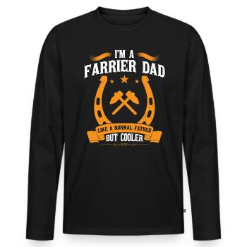 Je suis un père maréchal-ferrant comme un père ordinaire mais plus cool - T-shirt manches longues Premium bio Homme - noir - Devant - Nico (187cm)