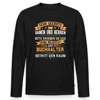 Seine Majestät der Buchhalter - Männer Premium Bio Langarmshirt - Schwarz - Vorne - Nico (187cm)