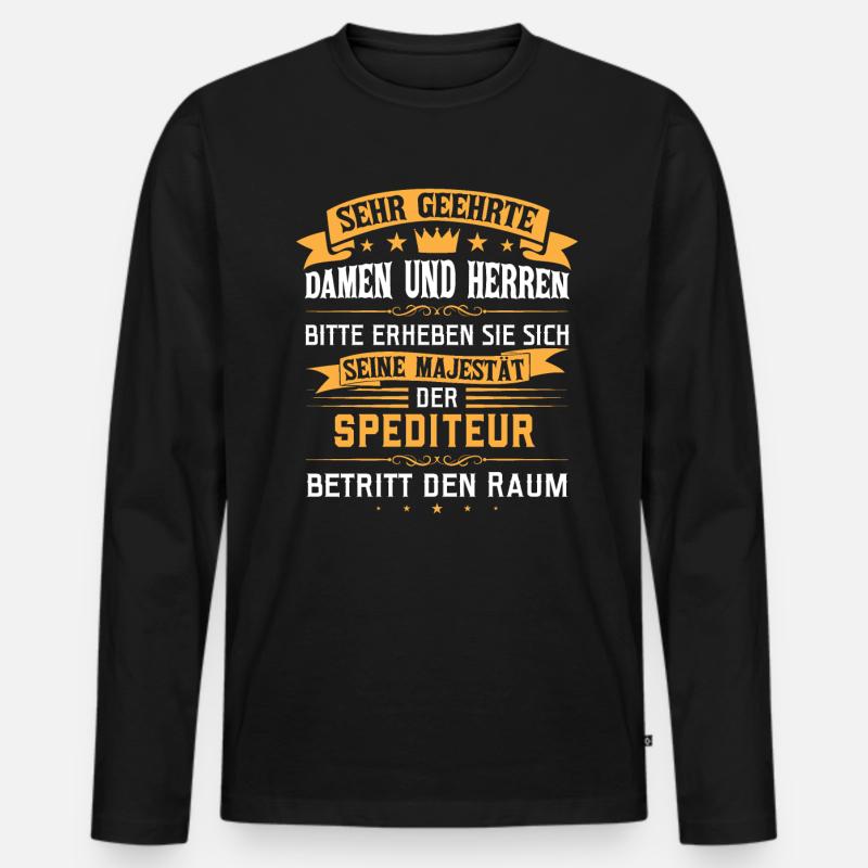 Seine Majestät der Spediteur - Männer Premium Bio Langarmshirt - Schwarz