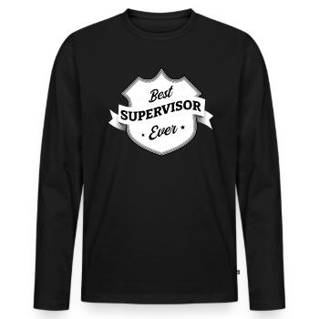 Best Supervisor Ever - Männer Premium Bio Langarmshirt - Schwarz - Vorne - Nico (187cm)