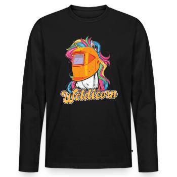Weldicorn schweißen Schweißer - Männer Premium Bio Langarmshirt - Schwarz - Vorne - Nico (187cm)