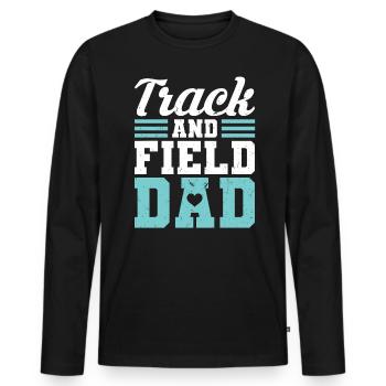 Père de l’athlétisme - T-shirt manches longues Premium bio Homme - noir - Devant - Nico (187cm)