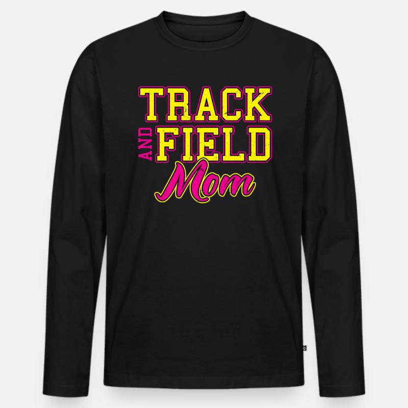 Leichtathletik Mom - Männer Premium Bio Langarmshirt - Schwarz