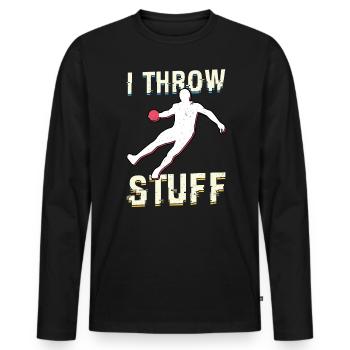 I throw things discus throw and shot put athlete - Men's Premium Organic Long Sleeve Shirt - black - Front - Nico (187cm)