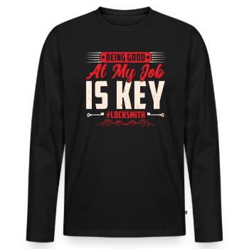 Being Good at My Job Is The Key - Men's Premium Organic Long Sleeve Shirt - black - Front - Nico (187cm)