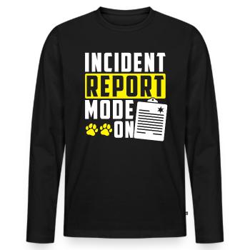 Mode De rapport d’incident activé - Inspecteur des animaux - T-shirt manches longues Premium bio Homme - noir - Devant - Nico (187cm)