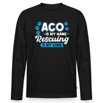ACO Is My Name Rescuing Is My Game - T-shirt manches longues Premium bio Homme - noir - Devant - Nico (187cm)
