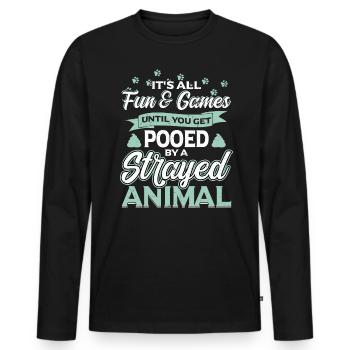 Animal Welfare Officer - Men's Premium Organic Long Sleeve Shirt - black - Front - Nico (187cm)
