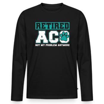 Retired Animal Welfare Officer - Men's Premium Organic Long Sleeve Shirt - black - Front - Nico (187cm)