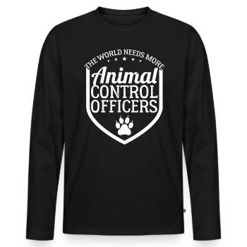 The world needs more animal welfare officers - Men's Premium Organic Long Sleeve Shirt - black - Front - Nico (187cm)