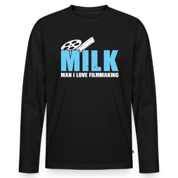 Man, I Love Filmmaking - Filmmaker - Men's Premium Organic Long Sleeve Shirt - black - Front - Nico (187cm)