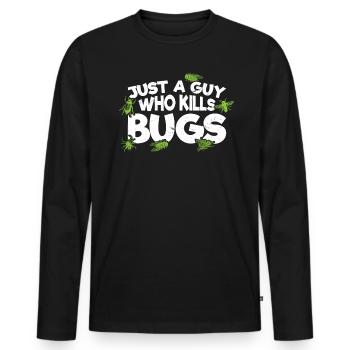 Pest Control Squad - Kammerjäger - Männer Premium Bio Langarmshirt - Schwarz - Vorne - Nico (187cm)