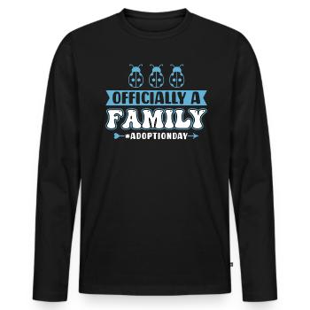 Officiellement une famille - Journée de l’adoption - T-shirt manches longues Premium bio Homme - noir - Devant - Nico (187cm)