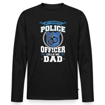 Mein Lieblingspolizist Nennt Mich Papa - Männer Premium Bio Langarmshirt - Schwarz - Vorne - Nico (187cm)