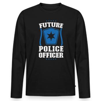 Future Policeman - Police Costume - Men's Premium Organic Long Sleeve Shirt - black - Front - Nico (187cm)