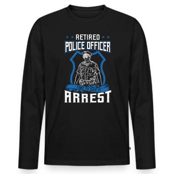 Polizeibeamter Im Ruhestand - Männer Premium Bio Langarmshirt - Schwarz - Vorne - Nico (187cm)