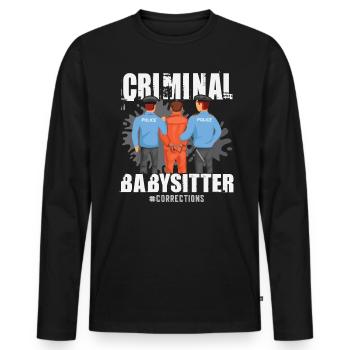 Baby-sitter criminelle Alias Agent correctionnel - T-shirt manches longues Premium bio Homme - noir - Devant - Nico (187cm)
