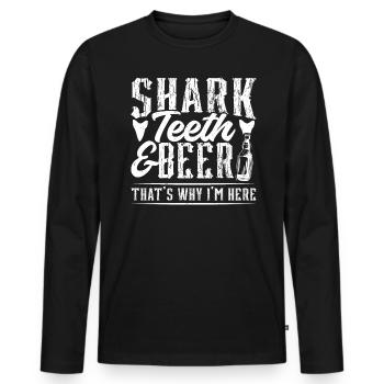 Shark Teeth And Beer - Fossil Hunters - Men's Premium Organic Long Sleeve Shirt - black - Front - Nico (187cm)