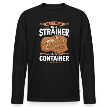 J’ai besoin d’un tamis et d’un conteneur - T-shirt manches longues Premium bio Homme - noir - Devant - Nico (187cm)