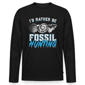I'd rather be fossil hunting - Fossil Hunter - Men's Premium Organic Long Sleeve Shirt - black - Front - Nico (187cm)