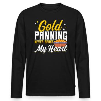 L’orpaillage n’a jamais brisé mon cœur - T-shirt manches longues Premium bio Homme - noir - Devant - Nico (187cm)