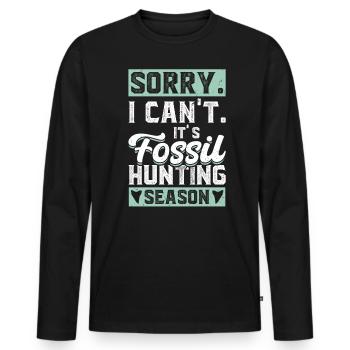 It's Fossil Hunting Season - Fossil Hunter - Men's Premium Organic Long Sleeve Shirt - black - Front - Nico (187cm)
