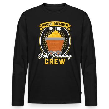 Stolzes Mitglied Der Goldwasch-crew - Gold Panner - Männer Premium Bio Langarmshirt - Schwarz - Vorne - Nico (187cm)