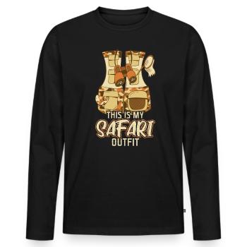 C’est ma tenue de safari - Family Safari - T-shirt manches longues Premium bio Homme - noir - Devant - Nico (187cm)