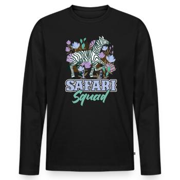 Safari Squad - Safari en famille - T-shirt manches longues Premium bio Homme - noir - Devant - Nico (187cm)
