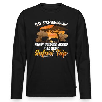 Je parle du prochain safari - T-shirt manches longues Premium bio Homme - noir - Devant - Nico (187cm)