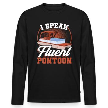 I speak fluently Pontoon - Pontoon Boat - Men's Premium Organic Long Sleeve Shirt - black - Front - Nico (187cm)