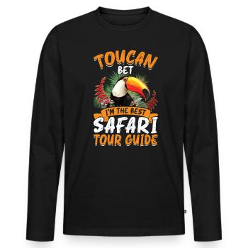 Toucan Wette, Ich Bin Der Beste Safari-reiseleiter - Männer Premium Bio Langarmshirt - Schwarz - Vorne - Nico (187cm)