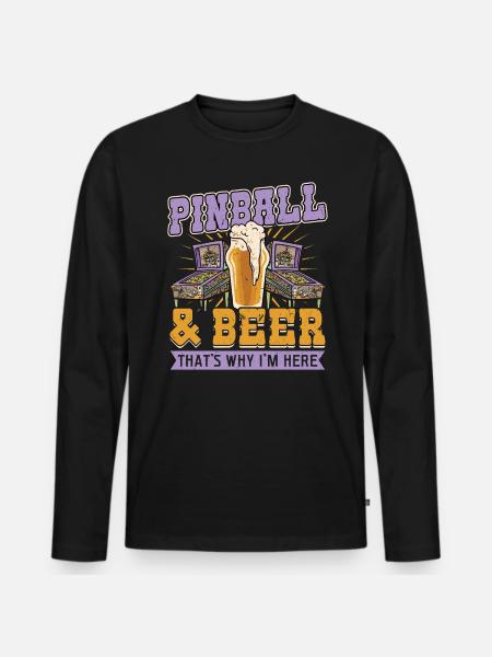 Flipper et bière - T-shirt manches longues Premium bio Homme - noir
