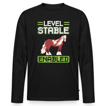 Level Stall Activated - Clydesdale - Men's Premium Organic Long Sleeve Shirt - black - Front - Nico (187cm)