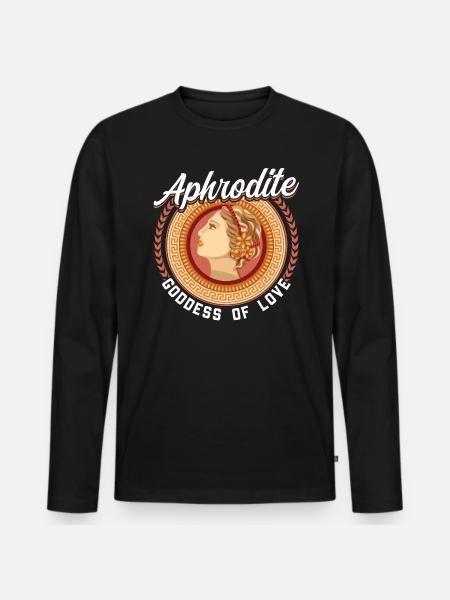 Aphrodite - Déesse de l’Amour - T-shirt manches longues Premium bio Homme - noir