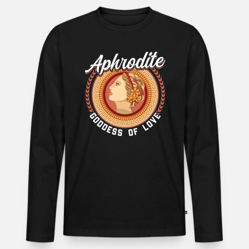 Aphrodite - Göttin Der Liebe - Männer Premium Bio Langarmshirt - Schwarz
