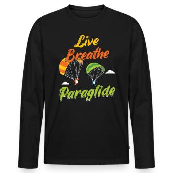Live Breath Parapente - Parapente - T-shirt manches longues Premium bio Homme - noir - Devant - Nico (187cm)