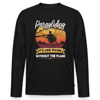 Le parapente, c’est comme voler sans avion - T-shirt manches longues Premium bio Homme - noir - Devant - Nico (187cm)