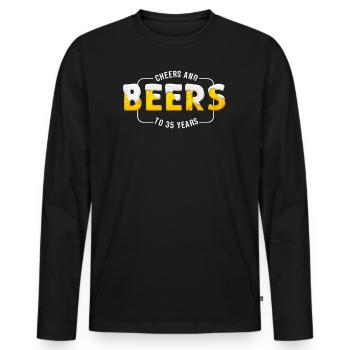 Prost Und Bier Auf 35 Jahre 35. Geburtstag - Männer Premium Bio Langarmshirt - Schwarz - Vorne - Nico (187cm)