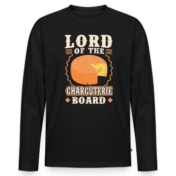 Lord Of The Charcuterie Board - Gouda - Men's Premium Organic Long Sleeve Shirt - black - Front - Nico (187cm)