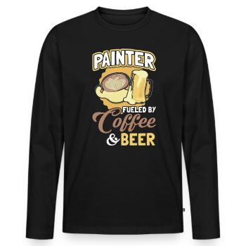 Je préfère peindre - peintre - T-shirt manches longues Premium bio Homme - noir - Devant - Nico (187cm)